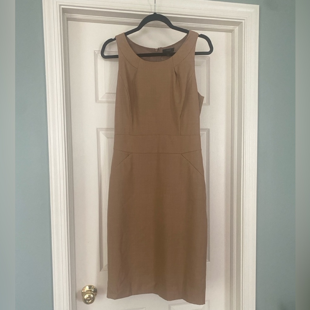 JCrew, 8 Tall sheath dress, camel brown